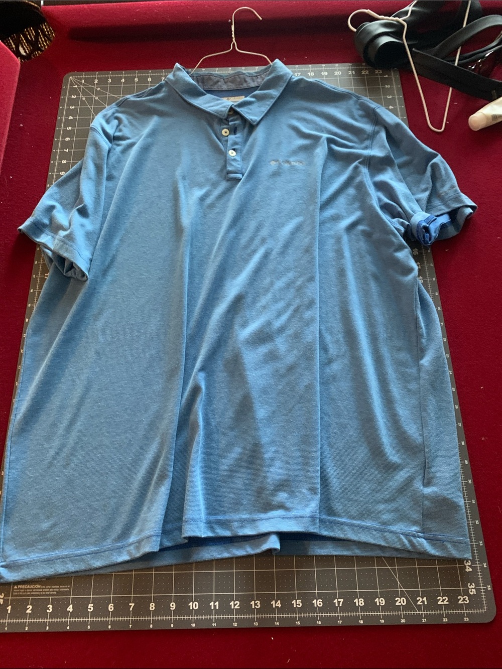 Columbia Men's Light Blue Polo Shirt Short Sleeve